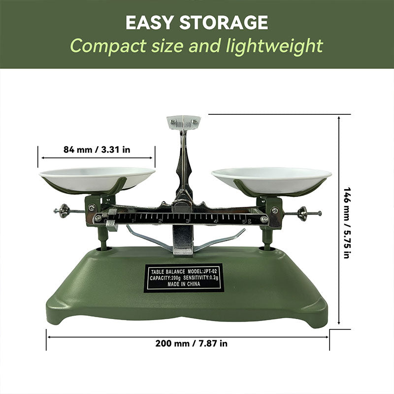 TADA 200g/0.2g Mechanical Balance Scale with Calibration Weights for Science Lab and Classroom Teaching Tool