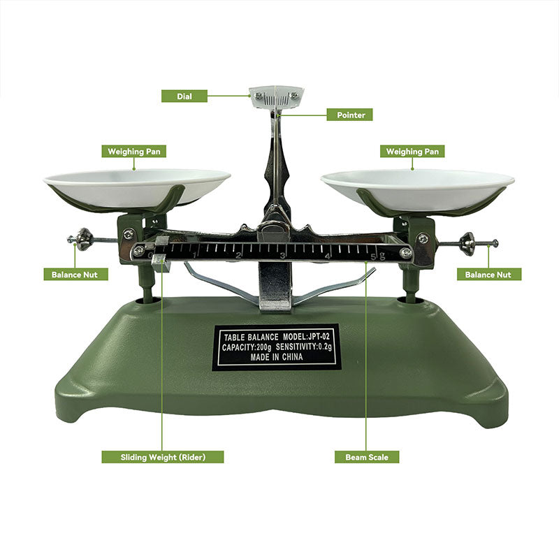 TADA 200g/0.2g Mechanical Balance Scale with Calibration Weights for Science Lab and Classroom Teaching Tool