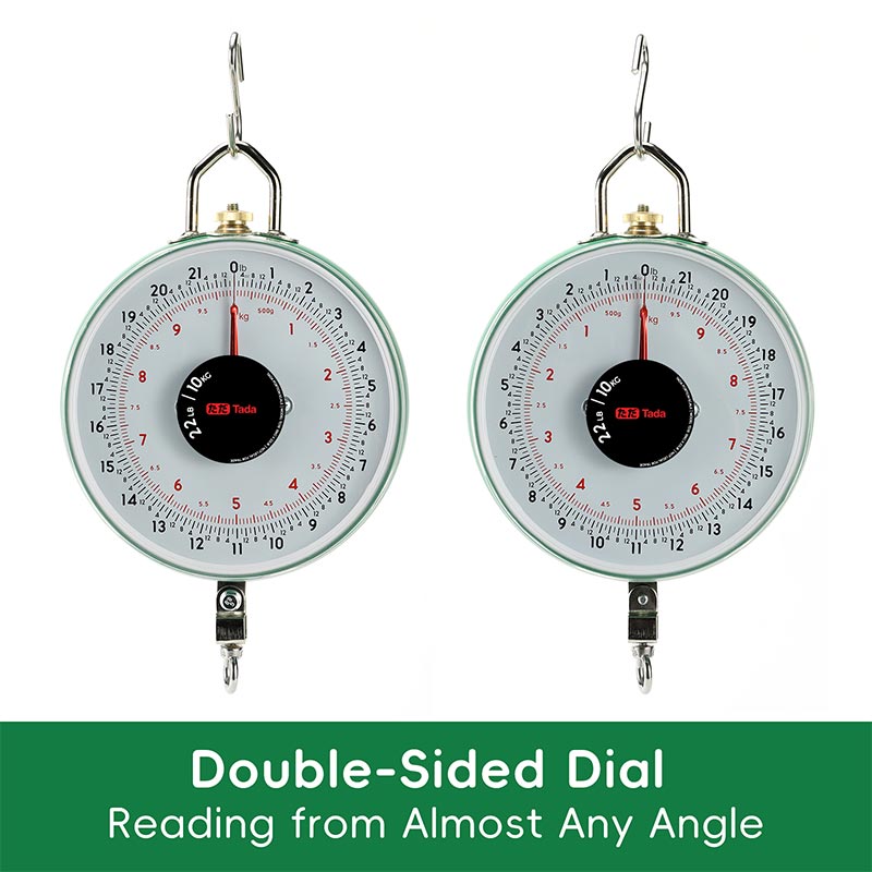 TADA 22lb/10kg Double-Sided Dial Mechanical Hanging Scale