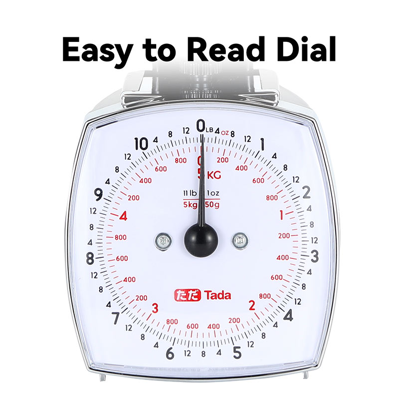 Tada 11lb Food Scale Mechanical Dial Kitchen Scale, Removable Measuring Cup