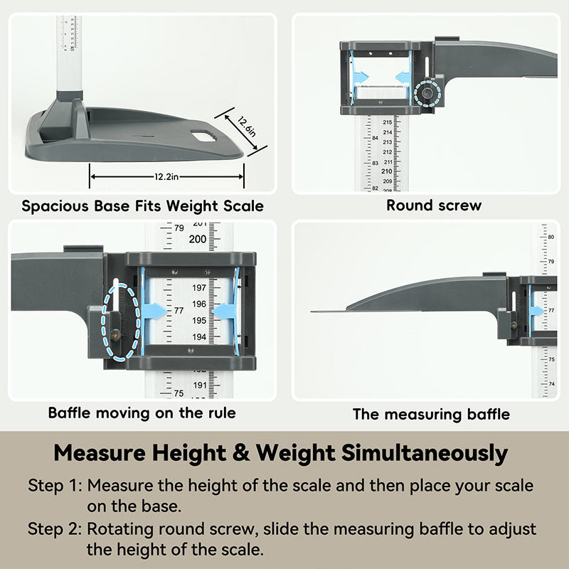 TADA Height Measurement Portable Stadiometer Height Rod 8-85 inch/20-217 cm Unit with cm & inch