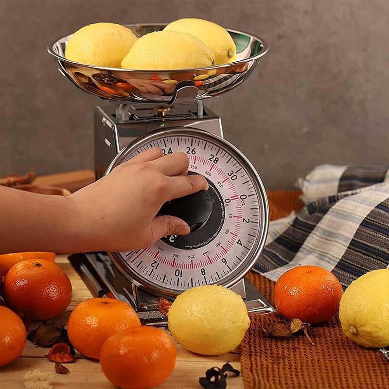 TADA 2lb Mechanical Portion Control Scale Stainless Steel Dial food Scale with Bowl