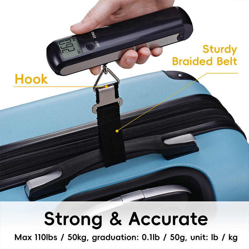 TADA 110lb Luggage Scale Battery Free Built in Measuring Tape