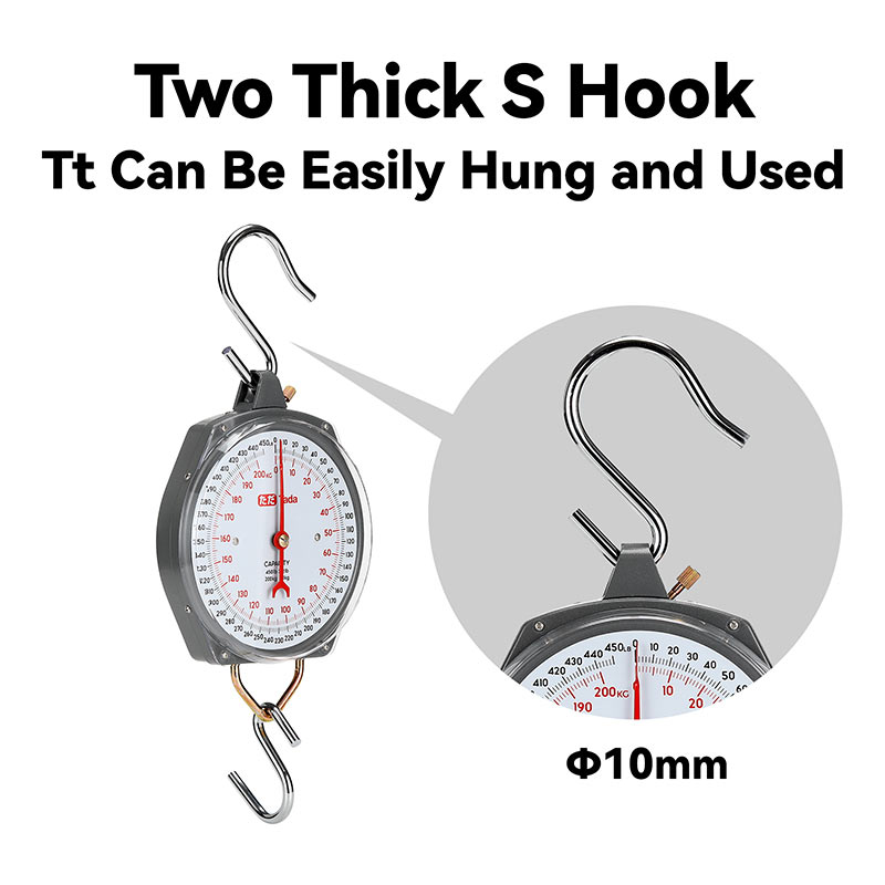 TADA Game Scale 450lb/200kg Mechanical Hanging Scale with 8 Inch Dial