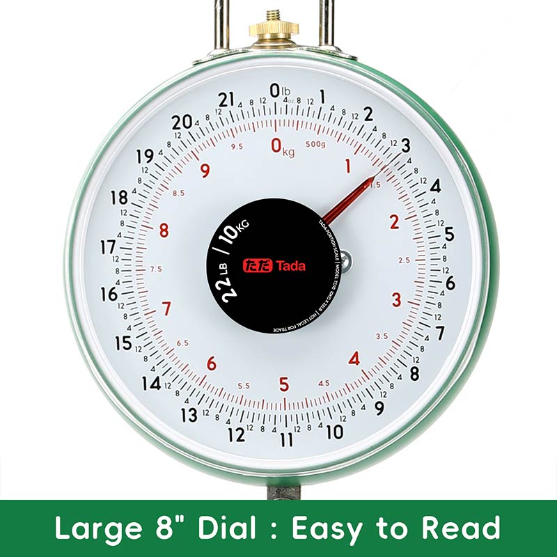 TADA 22lb/10kg Double-Sided Dial Mechanical Hanging Scale