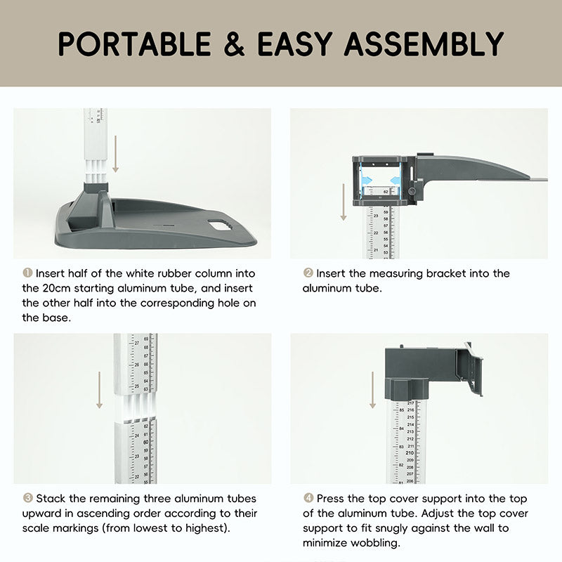 TADA Height Measurement Portable Stadiometer Height Rod 8-85 inch/20-217 cm Unit with cm & inch