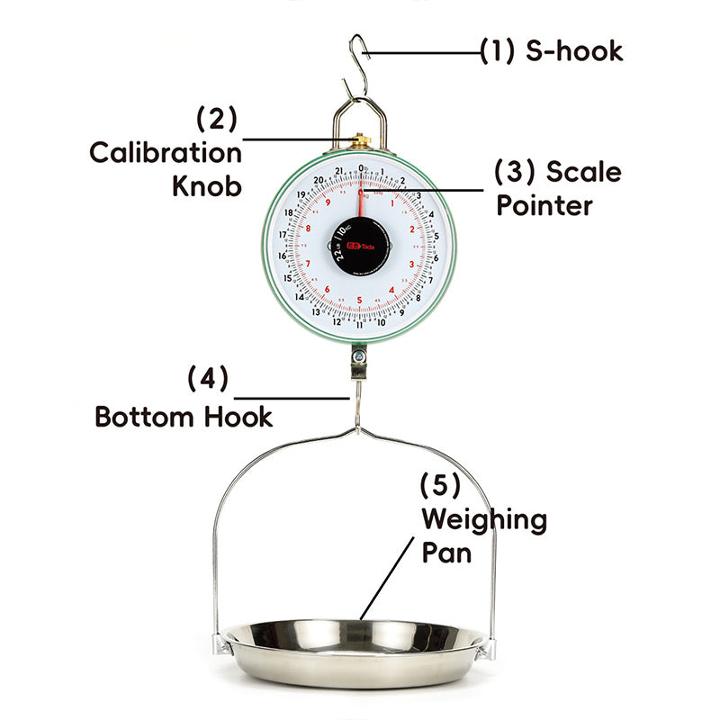 Tada 22lb/10kg Double-Sided Display Mechanical Hanging Scale