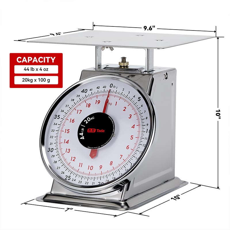 Tada 44lb Stainless Steel Mechanical Kitchen Food Scale