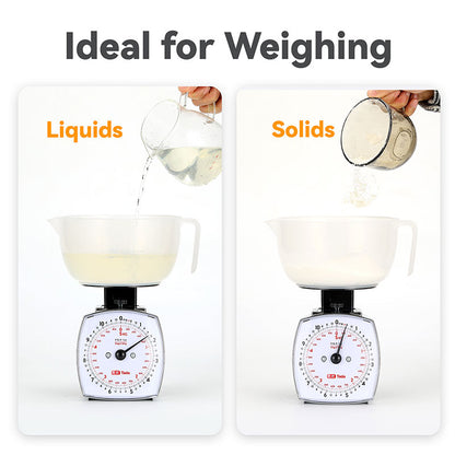 Tada 11lb Food Scale Mechanical Dial Kitchen Scale, Removable Measuring Cup