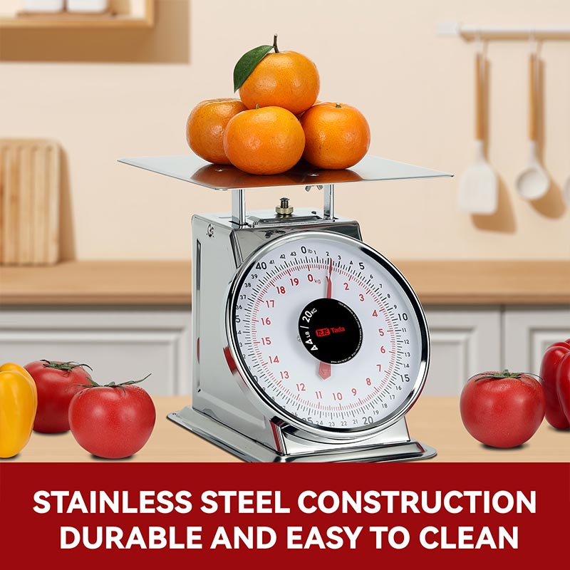 Tada 44lb Stainless Steel Mechanical Kitchen Food Scale